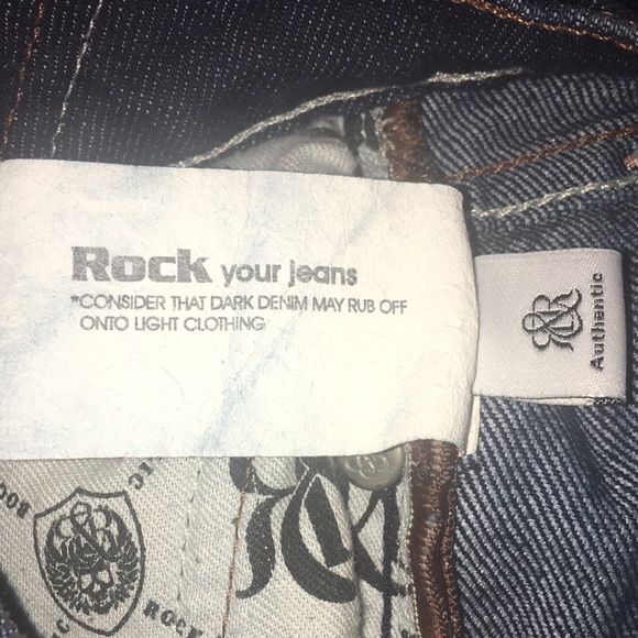Rock & Republic Size 30 Dark Denim Blue Jeans with Rhinestones. - Picture 14 of 14